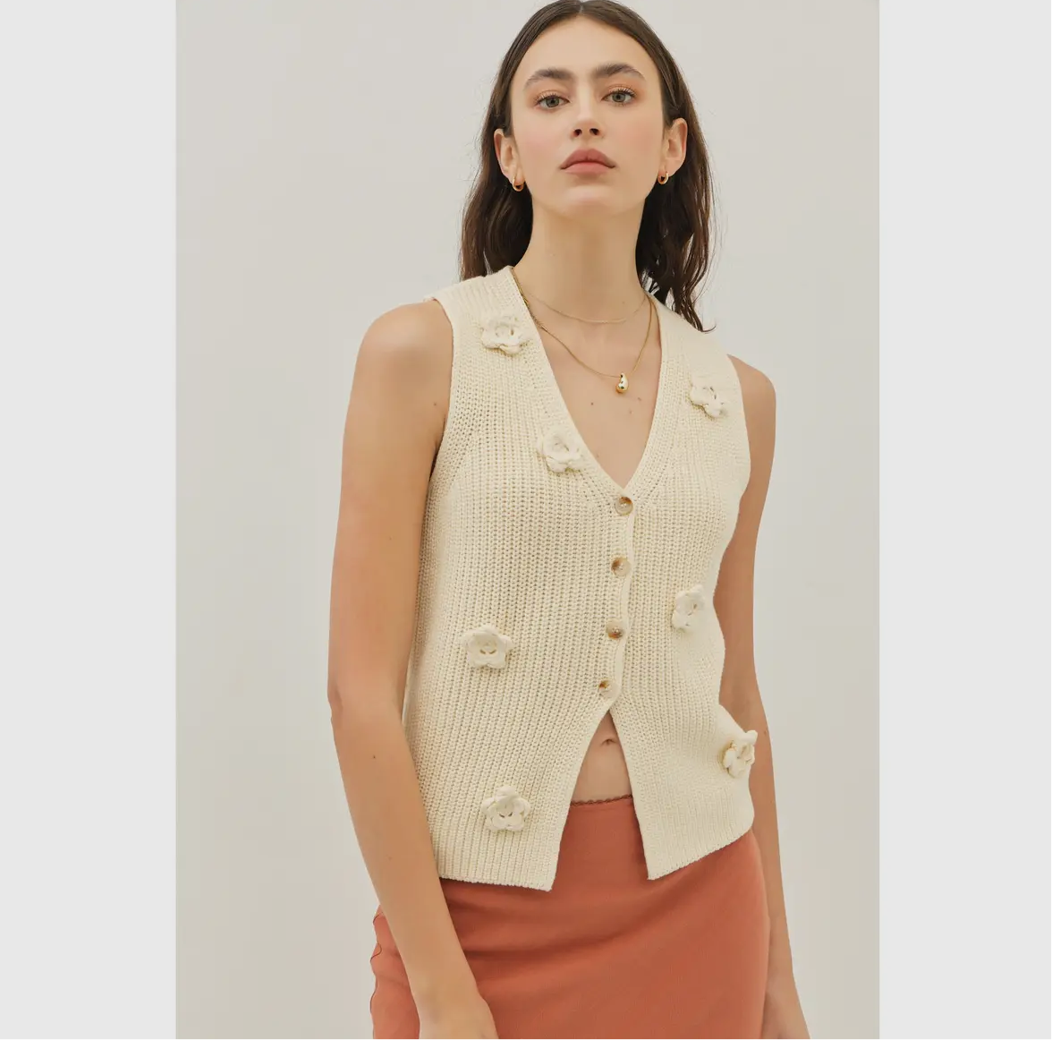 Flower Sweater Vest