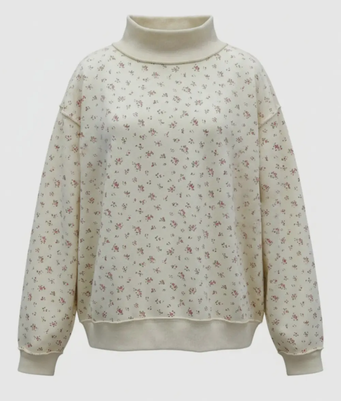 Floral Mock Neck Sweatshirt