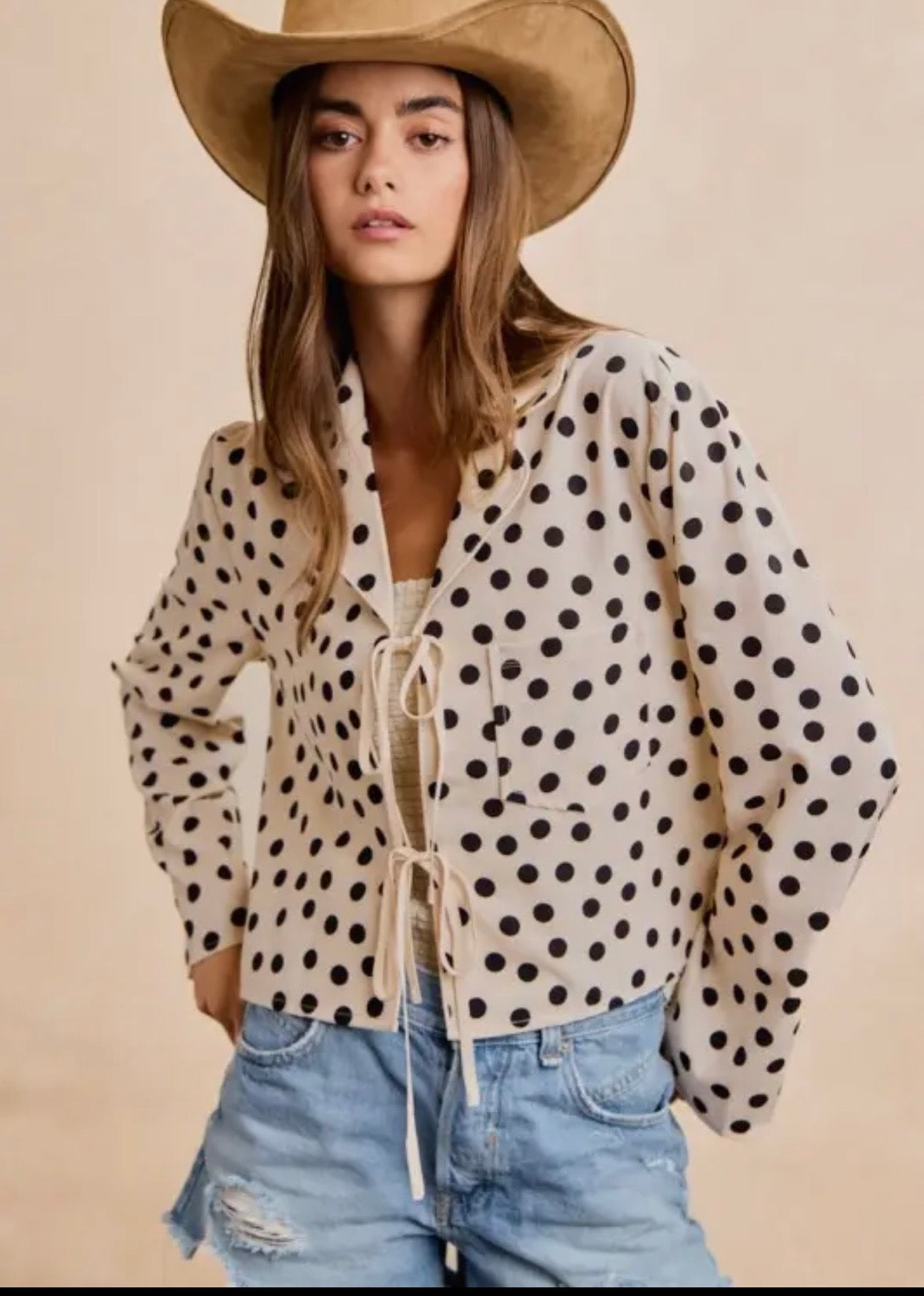 Polka Dot Tie Blouse