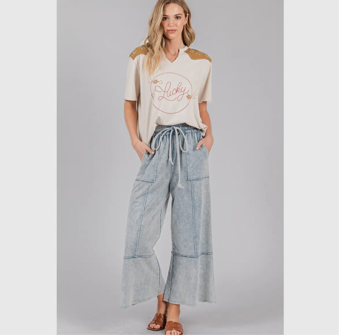 Mineral Wash Terry Knit Pants