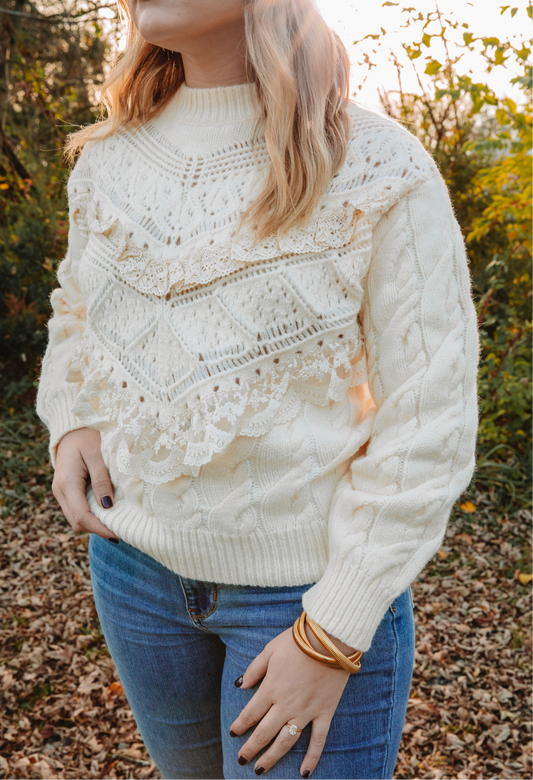 Crochet Cream Sweater