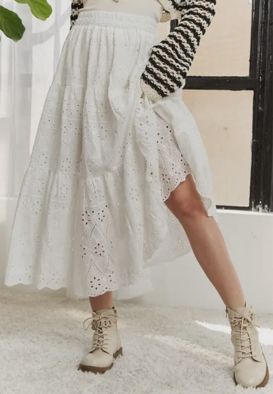 Eyelet Maxi Skirt