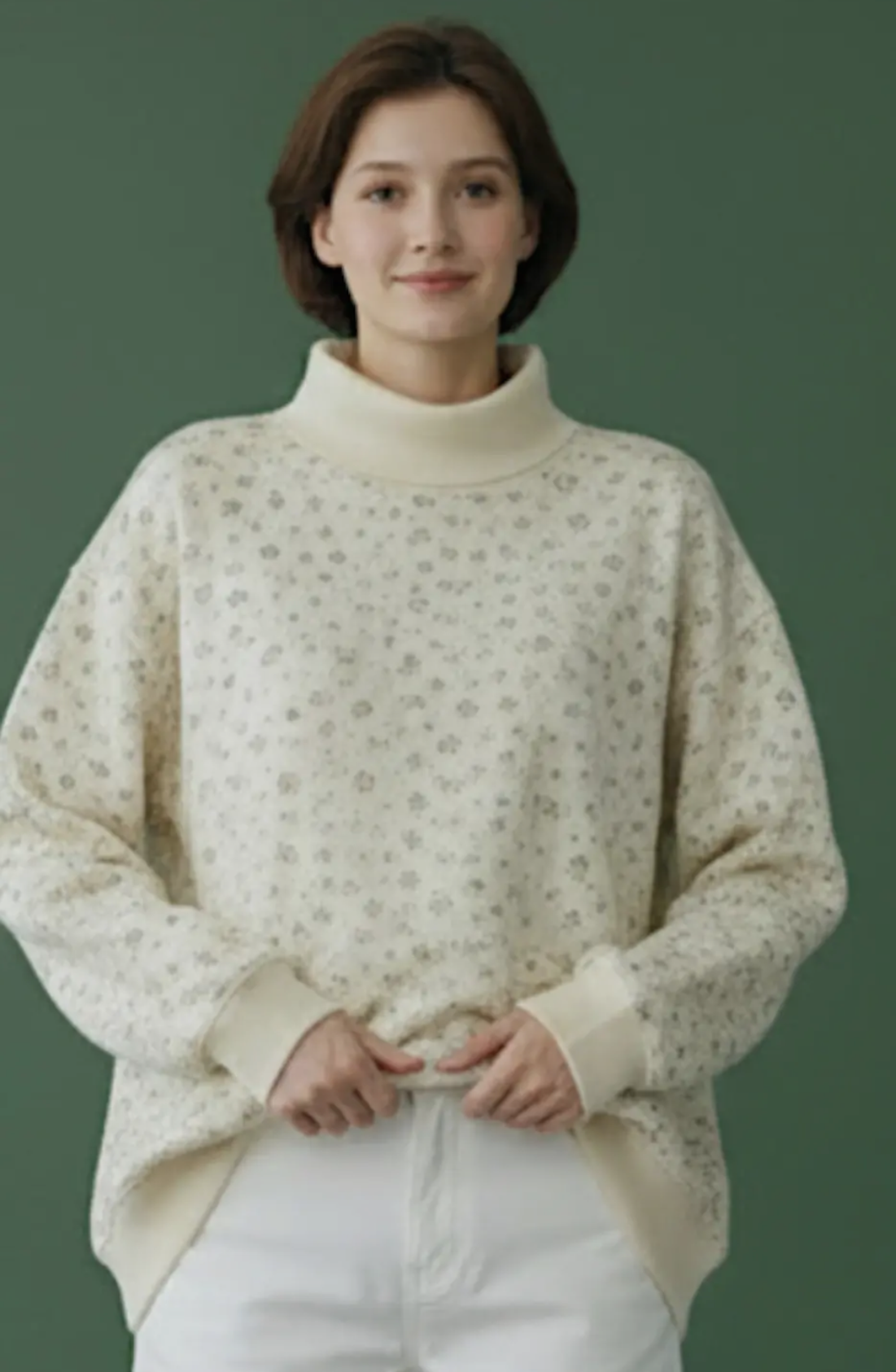 Floral Mock Neck Sweatshirt