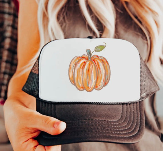 Watercolor Pumpkin Trucker Hat