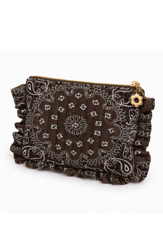 Coco Brown Ruffle Pouch