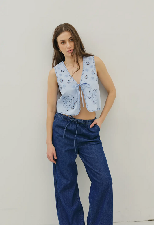 Eyelet Woven Vest