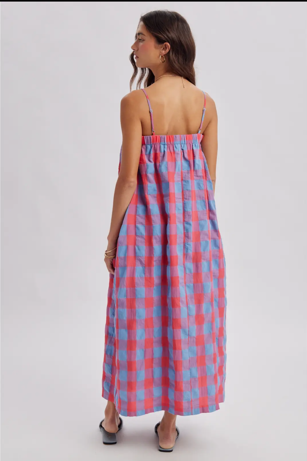 Contrast Gingham Dress