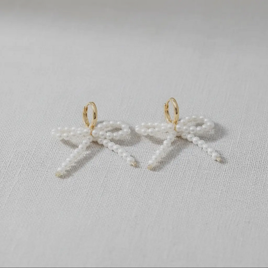 Pearl Butterfly Bow Earrings