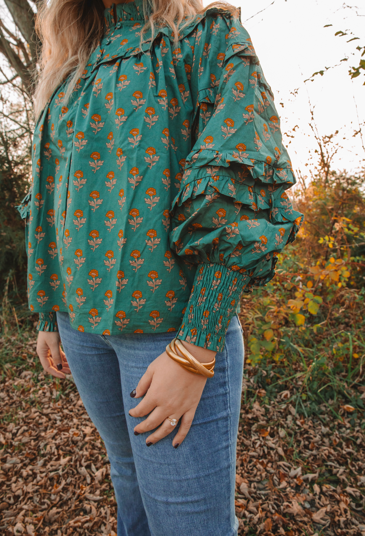 Holiday Floral Blouse