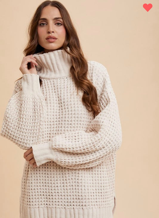 Creme turtleneck sweater