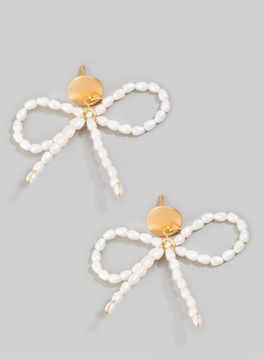 Pearl Bow Earrings