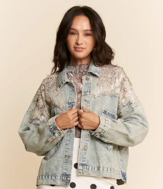 Sequin Denim Jacket