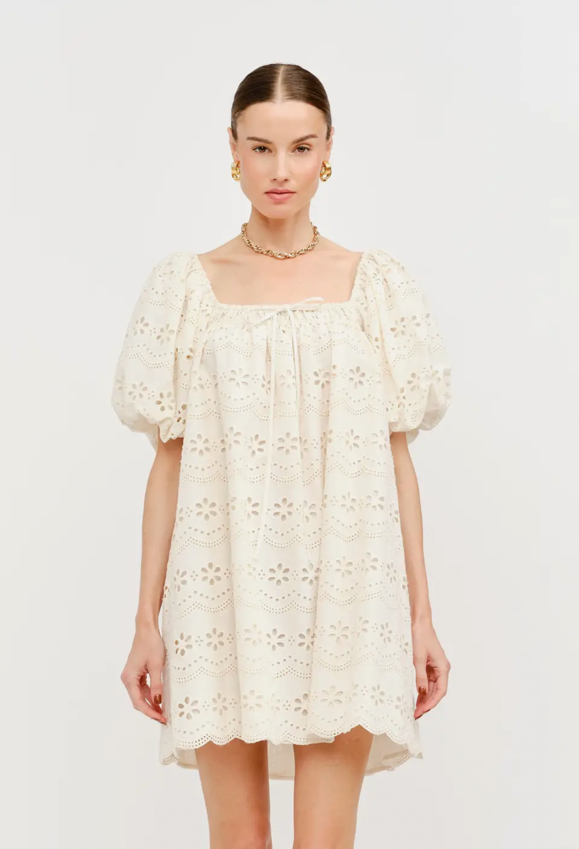 Sage Eyelet Dress