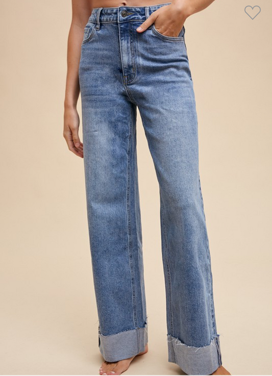 90s High Rise Cuffed Jeans